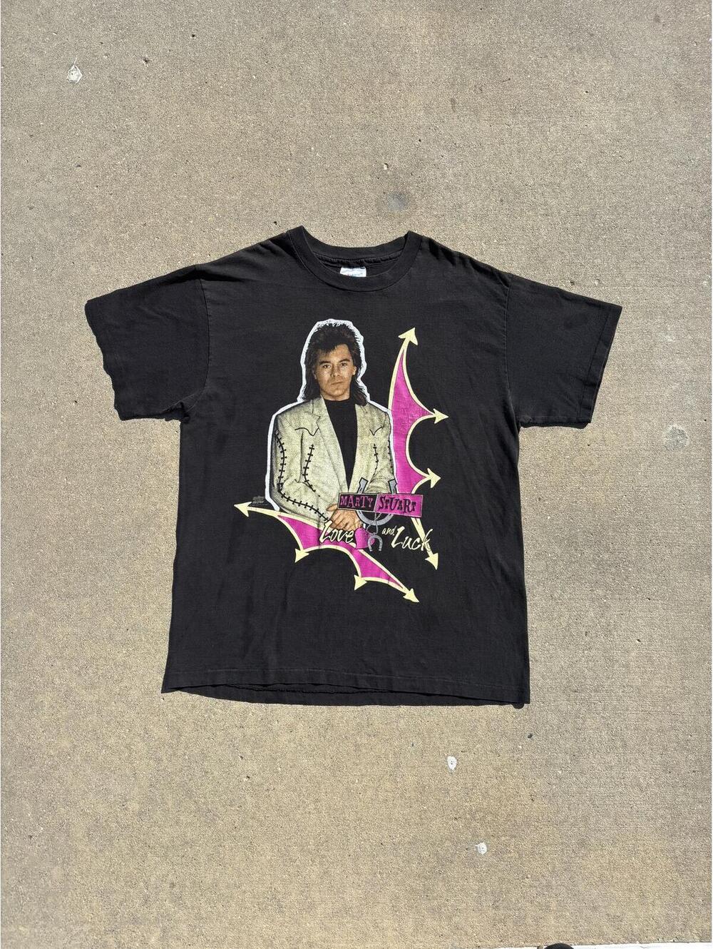 Marty Stuart Love and Luck Tour Black Graphic T-Shirt Hanes